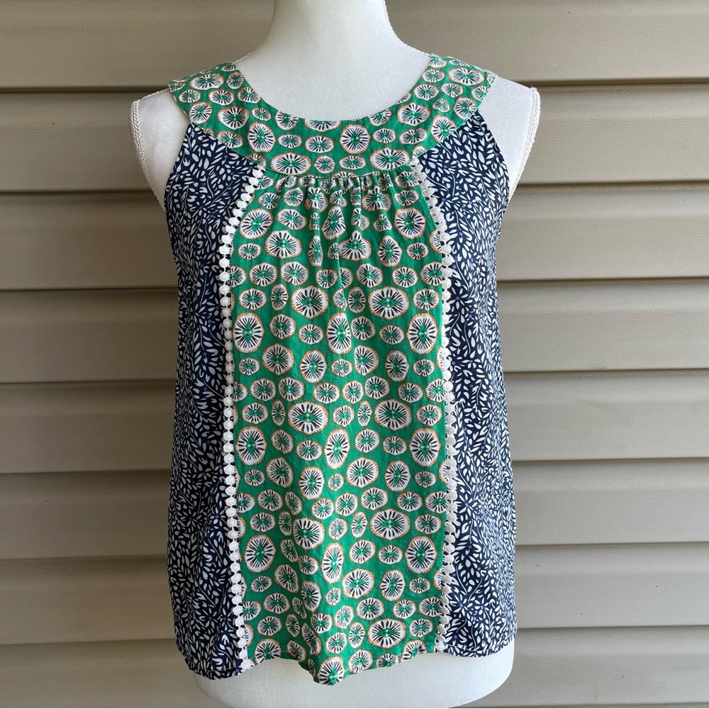 Thml Patterned Sleeveless Boho Blouse - Size Xs - image 1